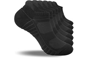coskefy Running Socks Thick Cushion Ankle Anti-Blister Cotton Trainer Short Athletic Sports Socks for Men Women 6 Pairs