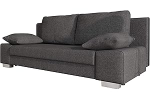 ‎MIRJAN24 Mirjan24 Schlafsofa Laura, Couch mit Bettkasten und Schlaffunktion, freistehendes Schlafcouch, Couchgarnitur, Bettfofa, Sofa vom Hersteller (Lux 06)