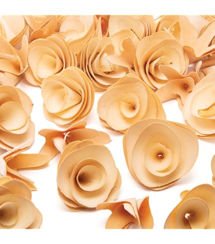 Lot De 45 Mini Formes En Bois Fleurs Baker Ross – Loisirs Créatifs, DIY, Décoration 3D, 25-30 Mm