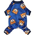 Fitwarm Cute Bear Dog Pajamas, Dog Clothes for Small Dogs Boy Girl, Fleece Pet Onesie with Feet, Royal Blue, Brown, XXL