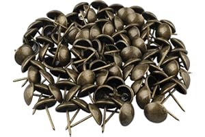 HALJIA 100 Stück 14 x 20 mm Polsterung Ziernägel Vintage DIY Dekorative Möbel Nagel für Schmuck Geschenk-Box Sofa Dekoration Bronze