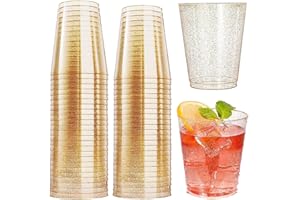RICOFOT Gobelets en Plastique Réutilisables - 50 Pièces, 300 ml - Pour Anniversaires, Mariages, Fêtes, Camping et Diverses Occasions