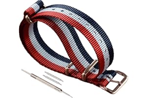 MZBUTIQ Thin Nylon Watch Strap Replacement(10 12 13 14 15 16 17 18 19 20 mm)