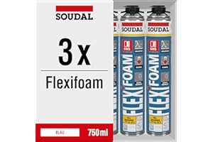 Soudal Flexifoam Lot de 3 flacons de mousse flexible 750 ml