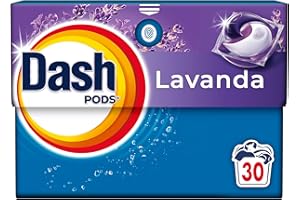 Dash Pods Detersivo In Capsule, 30 Lavaggi, Lavanda, Rimuove Le Macchie, Igienizza, Dona Freschezza, Brillantezza Per I Capi