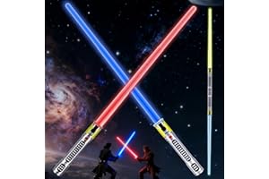 KEGOZ Sable iluminado (7 colores cambiantes), sonido FX extensible 2 en 1 (sensores de movimiento), espada de luz para guerreros de guerra de galaxia, Halloween, Navidad, día del niño, regalo de