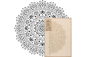 NL NAKLEO ART & WALL DECOR Pochoir Réutilisable en plastique // Géométrique - Mandala #1 - Cercle - Fleur // Modèle de peinture // Décoration murale (59x59cm)