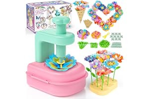 Jofuni Blumenpresse Kinder, Blumen Basteln, Bastelset Kinder 4 5 6 7 8 Jahre, Geschenk Mädchen Spielzeug ab 5 Jahre, Rosa