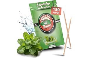 Stoxser 150 x Zahnstocher mit Geschmack Mint/Menthol die Geschmacksrevolution Zahnstocher Geschmack Kein Kaugummi Unterstützend zu Zahnpasta Zahnsteinentferner Zahnseide Zuckerfrei