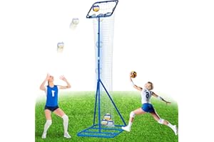 ‎WINTHAI Winthai Volleyball Setter Training Net, Volleyball Training Equipment with 3 Angle and 8-10FT Height Adjustments Serve Trainer for Serving, Spiking & Setting Drills Indoor Outdoor Practice Target Net