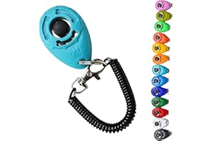 DogCatz Dog Puppy Teardrop Clicker Training, Train Your Pet Dogs and Cats in Obedience (Light Blue)