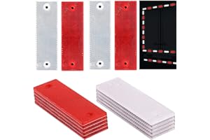 mxuteuk 16Pack Red/White Safety Reflectors Self Adhesive Trailer Reflectors, Car Reflector, Reflectors for Driveway Used for Truck, RVs, Motorcycle, Cars, Bus Safety Reflectors