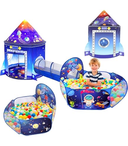 Tente De Jeux Enfants Pop Up Avec 200 Balles + Tunnel | TecTake No.401028