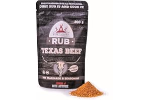 Poppamies Texas Beef BBQ Rub - Assaisonnement BBQ 100% Naturel - Marinade Sèche Assaisonnement Parfait pour le Bœuf et le Porc Idéal pour le Grill Épices Parfaitement Équilibrées - Grand Format (200g)