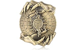 KELLER & WEBER DND Ruota Dadi Spinner, 7-in-1 Mano Magica Metallici D&D Dadi, Spinner di Dadi a Roulette Mano Magica, Regali di D&D con Scatola Regalo, Accessori per Giochi di Ruolo e Giochi di Società, Bronzo