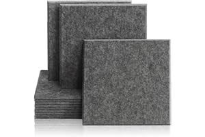 mosegor 12 Pack Acoustic Panel High Density Acoustic Foam Panels 30 x40cm Beveled Edge Tiles Sound Proof Padding,Soundproof Absorption Wall Panels for Recording Room,Offices,Home Wall Decoration