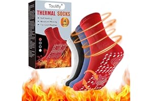 CHERIOLL Tormalina Calze Autoriscaldanti, 4 Calzini Autoriscaldanti, Magnetiche In Tormalina, Calze Autoriscaldanti Tormalina, Calzini Magnetici Calzini Caldo, Termici Autoriscaldanti, Calzini In Tormalina