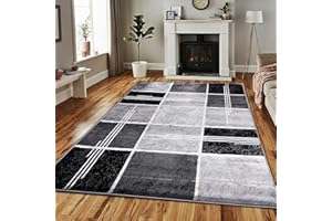 PHP Super Soft Rugs for Living Room Bedroom Rug - Thick Dense Pile Non Shed Fluffy Rug For Bedroom - Small Medium Large Carpet Area Rugs Kitchen Floor Mat (120 x 170 cm (4ft x 5ft 8"), Black)