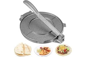 ‎BESTYIJO Tortilla Presse Gusseisen, Taco Presse Gusseisen, Tortilla Presse， Taco Presse, Tortillapresse, Roti Maker 6,5 Zoll/16,5cm, Maismehl Presse, Teigpresse für Tortilla, Roti, Antihaftbeschichtung