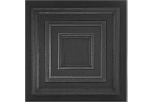 Eurodeco Pannelli Decorativi per Parete e Soffitto, Rivestimento in Polistirolo Espanso 3D, 25 m², 100 Pezzi, 50 x 50 cm, Nero