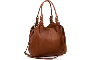 AOSSTA Women's Tote Bag Multi Pockets Soft Leather Hobo Shoulder Bags With Long Strap Ladies Handbags Large Crossbody Bags