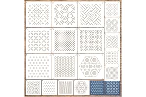 Zernblend 18 Pezzi Sashiko Stencil Set, Quilting a Mano, Stencil per Rilievo (7,87 x 7,87 pollici e 4,7 x 4,7 pollici)