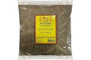Poivre Noir Moulu 500g - Epice d'Or, 100% Naturel, Sans Additifs, Sans Arôme Artificiel, Sans Conservateur