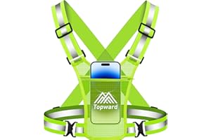 Topward Running Vest Mobile Phone Holder Jogging Vest High-Vis Reflective Safety Vest for Men and Women - Lightweight Mobile Phone Case for Jogging, Running and More