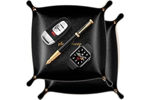 AIBAOBAO Svuotatasche Pelle, 2 Pezzi Vassoio Portaoggetti da Ingresso, Svuota Tasche Moderno Design, Vassoio per Chiavi, con Chiusura a Bottoni per Chiavi Monete Guarda Portafoglio Gioielli