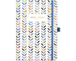 Diary 2021-2022 - A5 Academic Diary Week to View, Pen Loop, July 2021 - June 2022, Inner pocket, Thick Paper, Elastic Closure