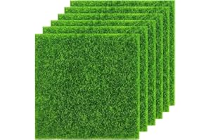 KAIAIWLUO Kunstrase,6 pcs Kunstrasen Rasen 15 x 15 cm Künstliche Grasmatte für Tiere Hunde und Katzen Moosrasen für Feengarten Basteln Miniatur-Ornament Puppenhaus (grün)
