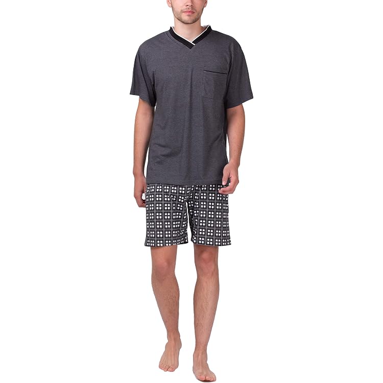 JP 1880 Herren Schlafanzug Bis 8XL – Kurzer Zweiteiler Mit Reverskragen, Homewear