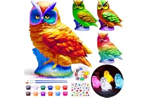 ONLYFUN Kit di Pittura Gufo Fai-da-Te - Regalo di Compleanno per Ragazze, Lampada Gufo 3D da Colorare e da Usare Come Lucina Notturna, Regali Artigianali per Bambine di 6, 7, 8, 9, 10, 11, 12 Anni