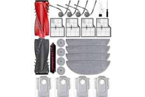 ‎IROBACC iRobacc 25 Stück Zubehör für Roborock Saros 10/G30 Saugroboter, 2 Hauptbürsten, 4 Seitenbürsten, 4 Staubbeutel, 4 HEPA-Filter, 4+4 Wischpads mit Doppelvibration, 1 selbstreinigende Bürste usw