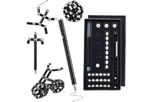 ‎LCMAOKE LCMAOKE Fidget Pen, Magnetischer Kugelschreiber, Lustige Multifunktions Magnet Stift, Stressabbau Druckkugelschreiber Geschenk für Junge Männer Frauen Kinder Teenager Freunde (Schwarz)