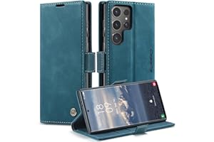 Monweicz Handyhülle für Samsung Galaxy S24 Ultra Hülle Premium Lederhülle Klappbar Flip Case Tasche Magnet Kartenfach Standfunktion Klapphülle Schutzhülle für Samsung Galaxy S24 Ultra - Blaugrün