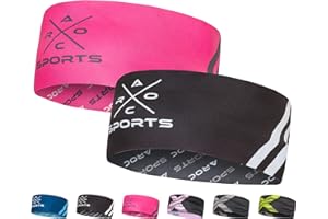 A R O C SPORTS Fascia per capelli reversibile, leggera ed elastica, tecnologia AROC-Dry, asciugatura rapida, assorbe il sudore, trekking, corsa, ciclismo, sci