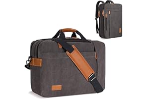 Estarer Convertible Laptop Messenger Bag 17-17.3 Inch Mens Satchel Briefcase Rucksack for Work Business