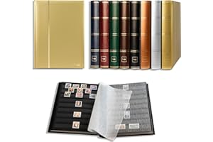 PROPHILA COLLECTION Prophila édition métallique album pour timbres, 60 pages, intérieur noir (couv. Dorée)