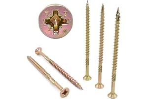 FALCON 50, 5.0mm x 60mm, (10g), Premium 'Cutter Thread' Wood Screws, POZI CSK, TIMBERFIX 360, Gold