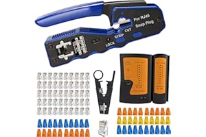 MAYLINE-TECH MAYLINE Testeur de Réseau Câble Kits RJ45 RJ11 d’Outils de Réparation d’Ordinateur Net Professionnel Maintenance de Testeur de Câble LAN, coupe-fil de réparation de testeur de câble Cat5 Cat6 (Bleu)