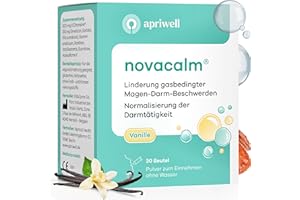 ‎APRIWELL Novacalm - Bei Blähungen, Blähbauch, Bauchschmerzen & Völlegefühl - Normalisiert die Darmtätigkeit - Mit Simeticon & KiOtransine - 30 Beutel