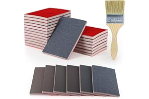 ‎KACNON KACNON Schleifschwämme,20 Stück,Weiches,Flexibles Nass-Trocken-Schleifpapier,320 Körnung Handschleifblöcke,Schleifpads für Holz,Trockenbau,Metall,Farbe, Autokarosseriereparatur