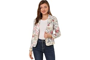 Allegra K Chaqueta Tipo Blazer Informal con Solapa De Muesca Y Manga Larga para Mujer