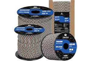 Abma Cord Paracord 3mm 50m Cuerda Paracord 100% Nylon Resistente Tipo II 3 Hebras Cuerda de Paracaídas para Exteriores - MAX. 192 kg - Honor