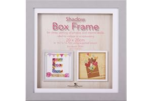 Pfennig N Squid Ltd Black Grey or White Shadow Box Frame Deep 3D Box Display Picture Frames 5 Sizes (Grey, 20x20cm)