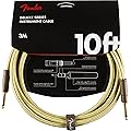 Fender Deluxe Series Câble Instrument Guitare, 3m, Droit,Droit, Tweed, Idéal pour les musiciens de tous niveaux, Flexibilité et Durabilité, Parfait pour les Environnements de Scène et de Studio