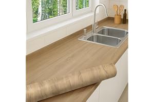 DIMEX LINE Film autocollant laminé CHÊNE MOYEN pour meubles en bois, cuisine, porte, table, mur - PVC Adhésif Film - Largeur du rouleau: 90 cm