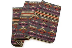 Ruth&Boaz Outdoor Wool Blend Blanket Ethnic Inka Pattern(T)（ Grey,Large