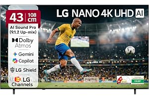 LG 108 cms (43 inches) NU87 AI Series Nano 4K Ultra HD Smart webOS VA LED TV 43NU870BPLA